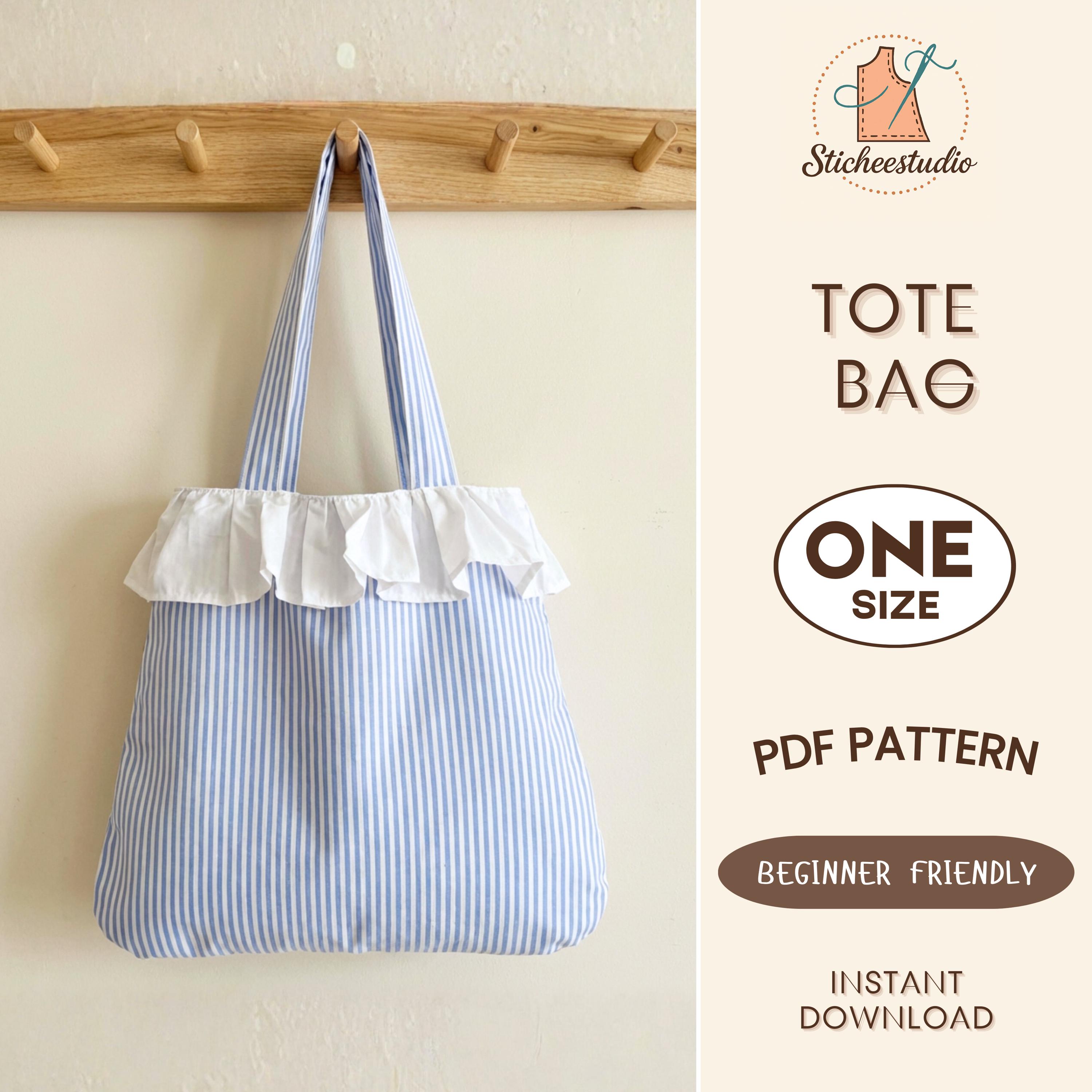 Ruffle Tote Bag Sewing Pattern: Easy Beginner PDF Handbag (digital ...