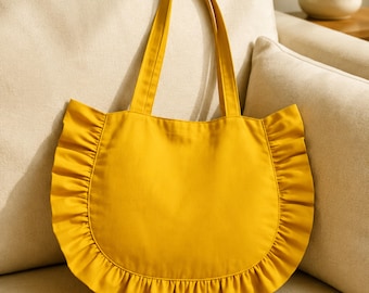 Ruffle Tote Bag Sewing Pattern: Beginner-Friendly Shoulder Bag (PDF Pattern)