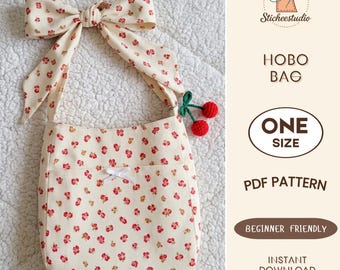 Slouchy Hobo Bag Schnittmuster: Halbmondförmige Tasche zum Binden, anfängerfreundlich (PDF Download)