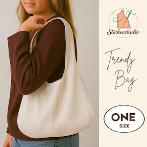 Hobo Bag Sewing Pattern, Boho Sewing Pattern, Shoulder Bag Pattern, Slouchy Hobo Bag, Instant Easy PDF Download, Beginner Friendly