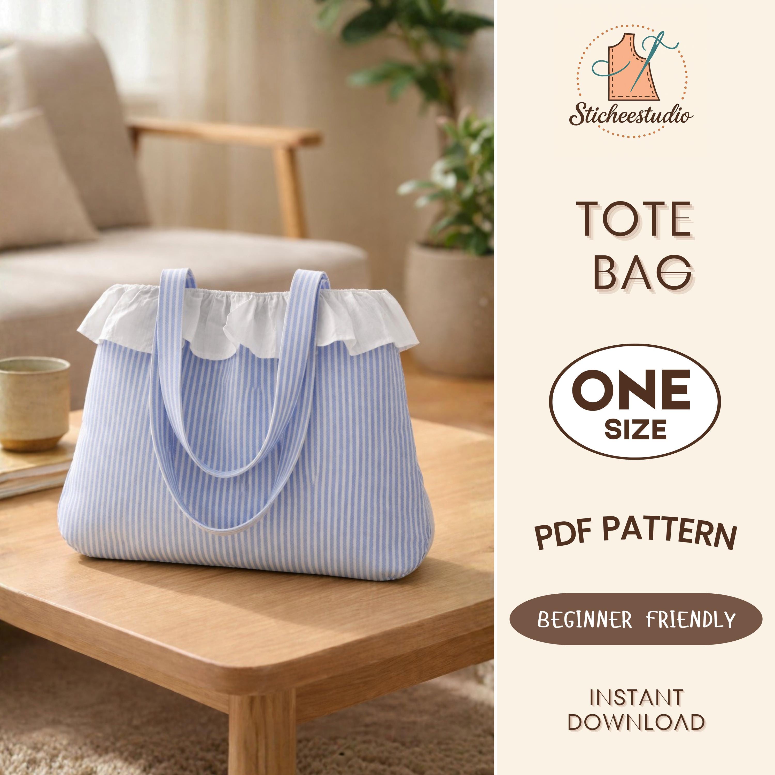 Ruffle Tote Bag Sewing Pattern: Easy Beginner PDF Handbag (digital ...