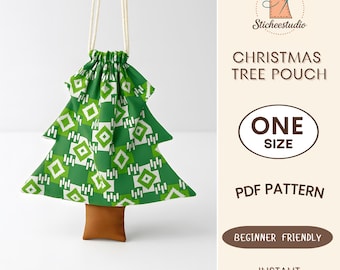 Weihnachtsbaum Kordel Beutel Schnittmuster PDF, anfängerfreundliche PDF Vorlage A4/Letter