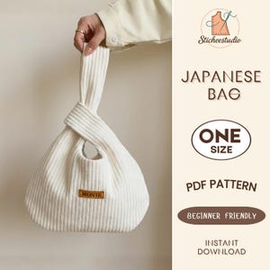 Patrón de costura para bolso reversible con nudo japonés: Bolso de muñeca fácil de hacer (Descargar PDF)