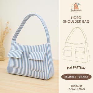 Hobo Bag Sewing Pattern - Shoulder Purse PDF Download - Beginner Friendly - Instant download