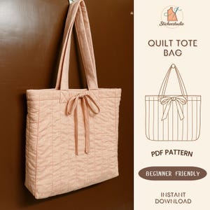 Quilted Tote Bag Sewing Pattern: Beginner-Friendly PDF (A4, US Letter, A0)