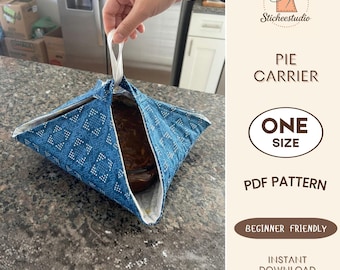 Casserole Carrier Sewing Pattern PDF | Dish Pie Carrier Bag | Fabric Food Carrier | Square Dish Tote | A4 US Letter Instant Download
