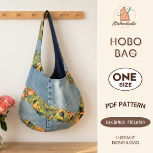 Runde Tasche Schnittmuster - PDF - Schultertasche mit Größen & Anleitung (A0,A4, LETTER Pattern)