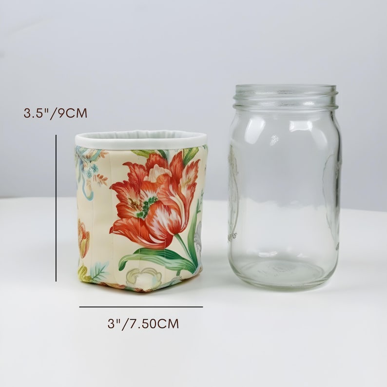 Mason Jar Cover Cozy Sewing Pattern PDF Insulated Jar Sleeve Pattern