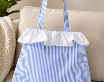 Ruffle Tote Bag Sewing Pattern: Easy Beginner PDF Handbag (Digital Download)