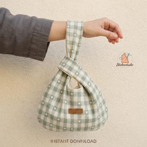 Japanese Knot Bag Sewing Pattern | Reversible Wrist Bag | Easy DIY Knot Bag | Beginner Friendly | A4 US Letter Printable Instant Download