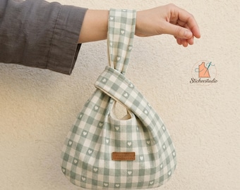 Japanese Knot Bag Sewing Pattern | Reversible Wrist Bag (PDF Download)