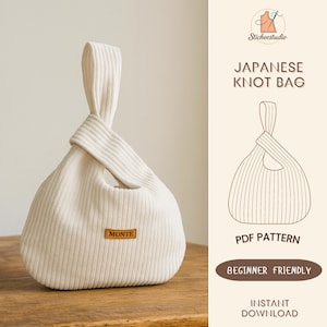 Japanese Knot Bag Sewing Pattern: Easy DIY Wrist Bag (PDF Download)