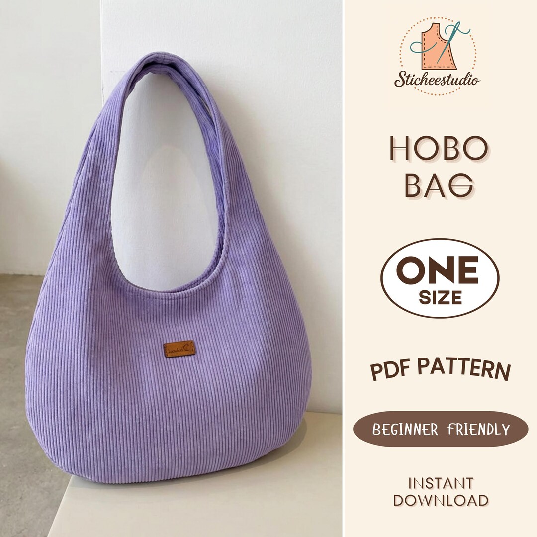 Large Hobo Bag Sewing Pattern PDF, DIY Shoulder Bag, Beginner Friendly ...