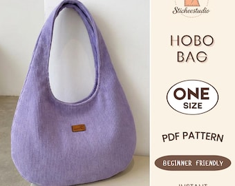 Large Hobo Bag Sewing Pattern PDF, DIY Shoulder Bag, Beginner Friendly (Digital Download)
