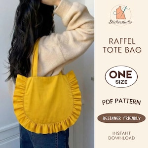 Patron de couture de sac fourre-tout à volants : sac à bandoulière pour débutants (Patron PDF)