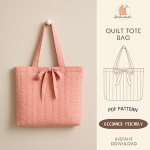 Quilted Tote Bag Sewing Pattern: Beginner-Friendly PDF (A4, US Letter, A0)