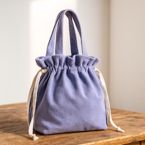Drawstring Bucket Bag Sewing Pattern: Beginner-Friendly, 3 Sizes PDF Download A4/A0/US Letter
