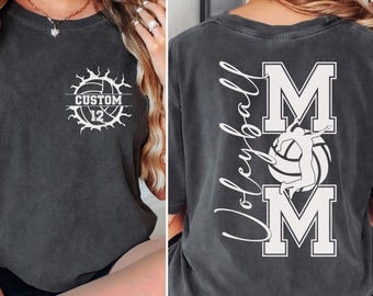 Comfort Colors Custom Volleyball Mom Shirt, Custom Name Number Volleyball Tee, Volleyball Mama Gift, Custom Volleyball Team Tees