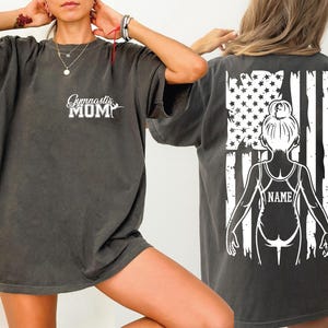 Comfort Colors Custom Gymnastics Mom Shirt, Custom Name Gymnast Tee, Dance Mom T-Shirt,Gymnastic Mama Gift, Personalized Gymnast Tees