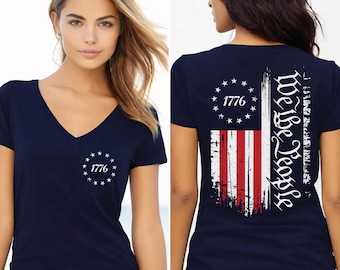 We The People V-Neck, 4th Of July Apparel, 250th Anniversary USA, 1776 To 2026 Racerback, SS1128
