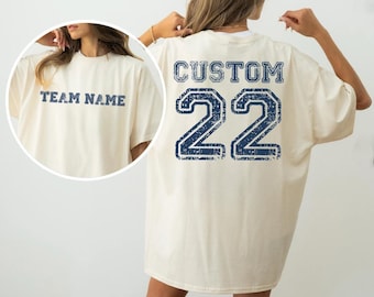 Comfort Colors Custom School Team Name Shirts, Custom Number and Name Shirts, Favorite Sports Team Shirt, Matching Team Shirt,S124
