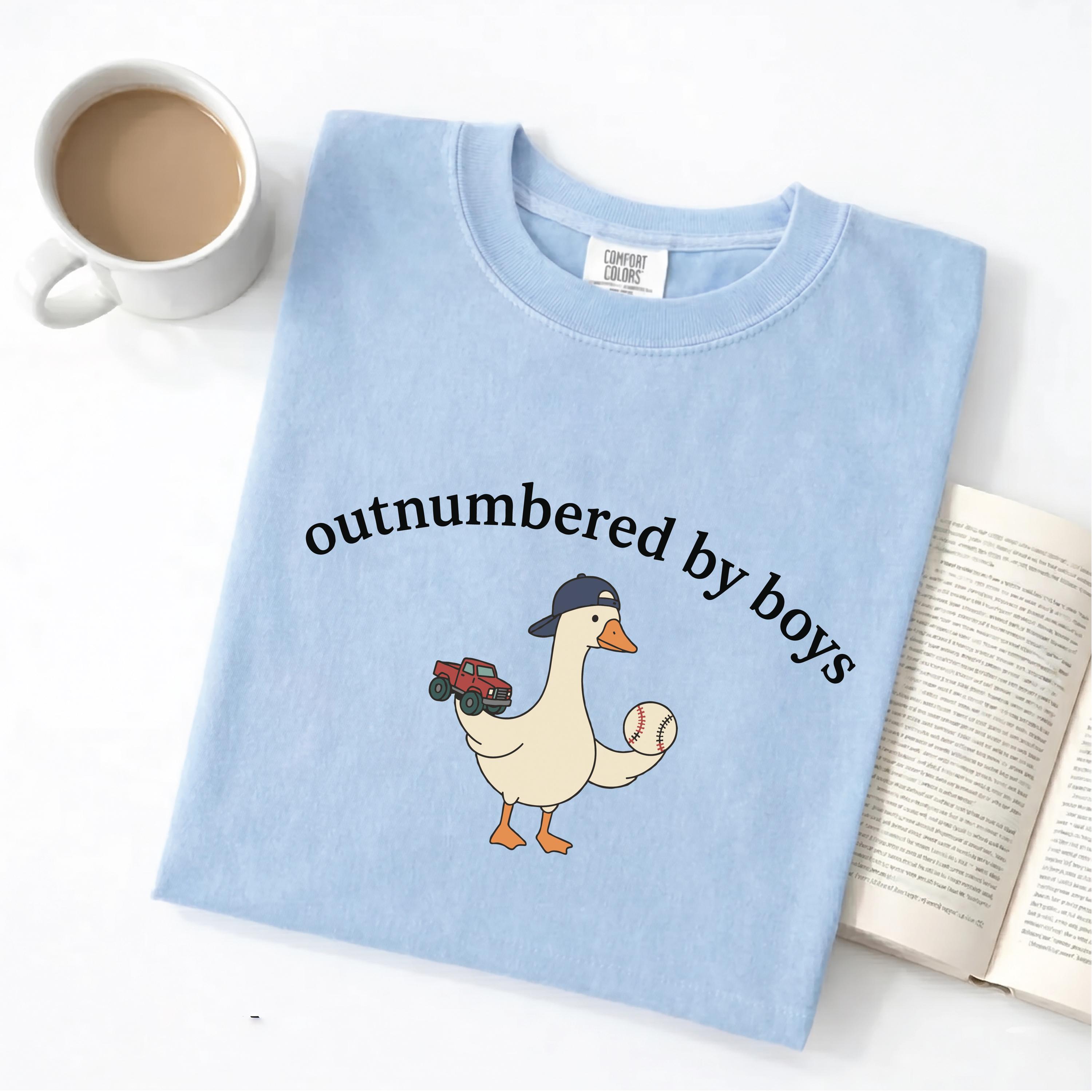 Comfort Colors Funny Goose Mama Shirt, Outnumbered by Sons Gift, Gift for Dad of Boys, SS1101