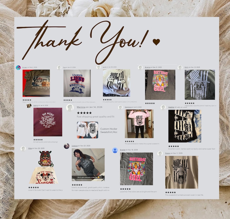 The image is a collage of various t-shirt designs featuring different themes, such as American football, birthday girls, and military motifs. The collage includes images of t-shirts with text, graphics, and other design elements, showcasing a diverse range of styles and subjects.
