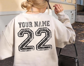 Custom With Name and Number Adult Sweatshirt,Custom Name Hoodie,Custom NumberSweatshirt,Gift Sweatshirt,S147