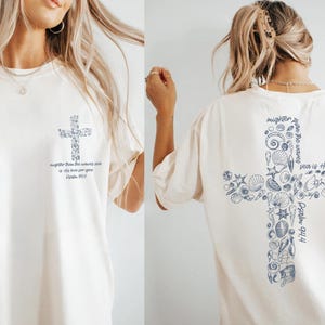 Seashells Cross Beachy Christian Shirt, Ocean Faith Tee Catholic Gift