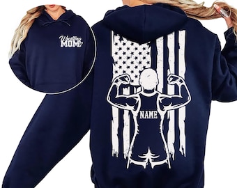 Custom Wrestling Mom Sweatshirt, Customizable Name Wrestling Hoodie, Wrestling Mama Gift, Personalized Wrestling Tees