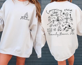 Custom Camping Crew Sweatshirt, Family Camping Trip Hoodie, Matching Adventure Camping Shirt, Camp Lover Gift, Friends Camp Hoodie