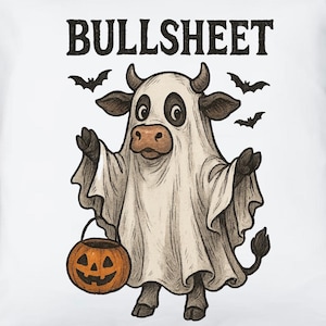 Retro Bullsheet Halloween Png, Moo I Mean Boo Png, Funny Halloween Highland Cow Png, Trendy Cute Cow Shirt Design, Trick Or Treat Png