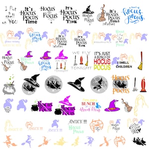 Ensemble de 55+ Hocus Pocu PNG, Halloween Png, Sandersonn Sisters Png, Hocuss Pocu Halloween, sorcières Png, Halloween sublimation Bundle