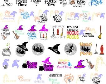 55+ Hocus Pocu PNG Bundle, Halloween Png, Sandersonn Sisterss Png, Hocuss Pocu Halloween, Witches Png, Halloween Sublimation Bundle