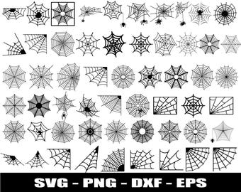 99+Spider Web Clipart Bundle | Halloween Spiderweb SVG PNG EPS | Spider Web Corners Silhouette Cut Files for Cricut and Glowforge