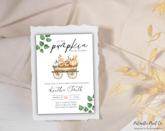 A Little Pumpkin On the Way Baby Shower Invite, Fall Baby Shower Invitation, Thanksgiving Baby Shower Invite, Autumn Baby Shower Invite,