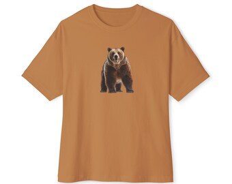 Standing Grizzly Bear Graphic Tee | White Bear Illustration T-Shirt