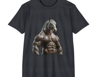 Muscle Horse Unisex T-Shirt | Fitness Apparel, Animal Lover Gift, Graphic Tee, Unique T-Shirt, Casual Wear, buff horse