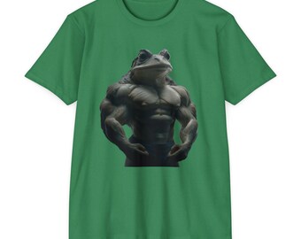 Buff Frog Muscleman T-Shirt | Muscular Frog Illustration, Funny Animal Tee
