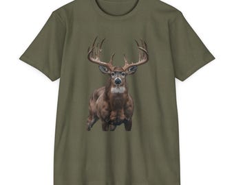 Realistic Buck Deer Illustration T-Shirt | Nature Wildlife