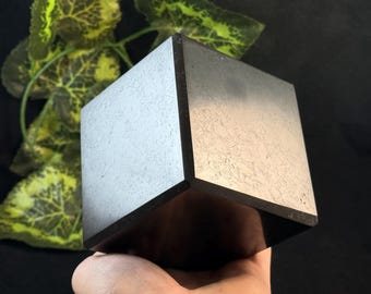 Polished Shungite Cube Natural Crystal for Protection and Grounding Multiple Sizes Available