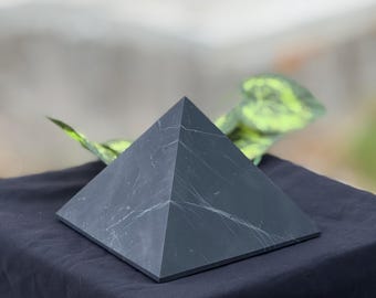 Shungite Pyramids Natural Crystal for Protection and Grounding Multiple Sizes Available