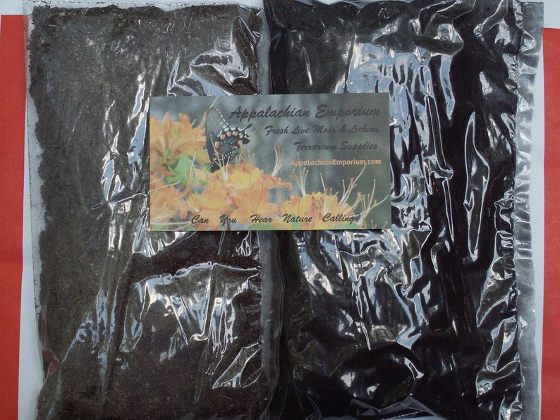 50/50 Bio Mix Ultra Soil Amendment and Charcoal for Terrariums Live Moss Bonsai image 1