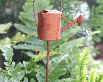 Vintage Rustic Watering Can Pick Miniature Fairy Garden Decor