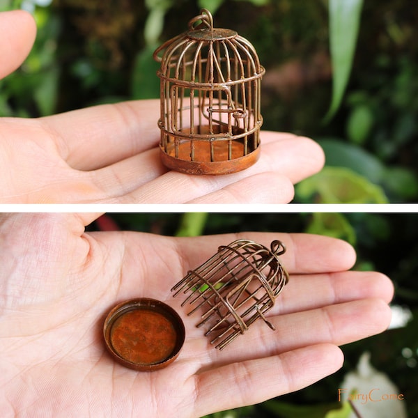 Vintage Rustic Birdcage Bird cage Miniature Fairy Garden Decor