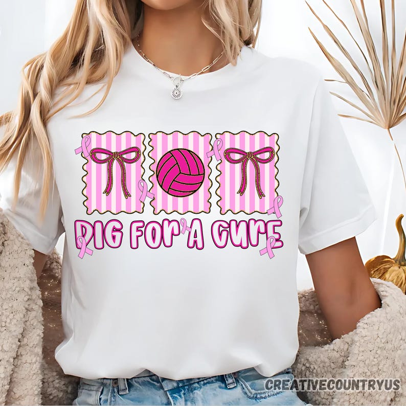 Dig for A Cure Volleyball PNG, Breast Cancer Awareness Ribbon Clipart ...