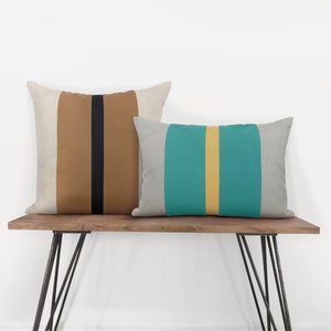 Personalized Mid Century Decorative Color Block Pillow Case, Scandinavian Home Decor | Geometric Cushion Cover in 12x18, 16x16, 18x18, 20x20