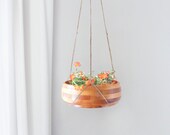 Hanging planter Natural beige jute macrame plant hanger Use your own plant pot holder Indoor outdoor garden Modern Home Decor