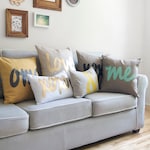 Personalized Word Pillow Case | Letter, Symbol, Text Cushion Cover | 18x18 inch / 45x45 cm Decorative Pillow | Modern Home Decor