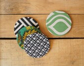 Posavasos de tela, posavasos, posavasos Set - regalo para él y ella, azafata, único resorte verano regalo - reciclado telas y respetuoso del medio ambiente
